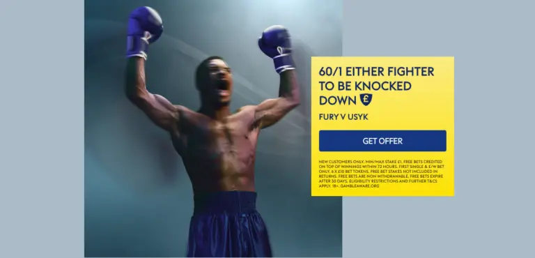 Sky Bet Welcomer offer – Get 60/1 On Either Fighter To Be Knocked Down In Fury vs Usyk